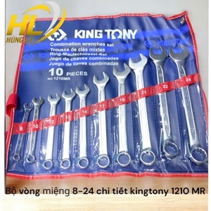bộ cờ lê vòng miệng 10 cái hệ mét Kingtony 1210MR, 8-24mm