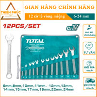 Bộ cờ lê vòng miệng 6-24mm  12 chi tiết Total THT1022121 độ bền cao và khả năng chịu lực tốt