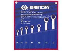 Bộ cờ lê vòng miệng 7 cái hệ mét Kingtony 12107MRN, 10-19mm