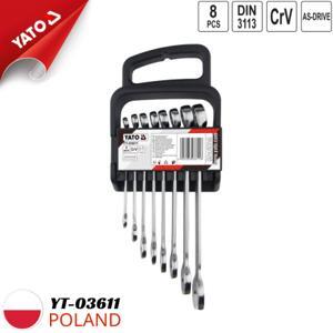 Bộ cờ lê vòng miệng 8 chi tiết 8-19mm Yato YT-03611