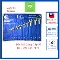 Bộ Cờ Lê Vòng Miệng Cao Cấp Chính Hãng  TAIWAN C-MART 14 Chi Tiết Từ 8 - 32 mm.Bô. Chìa Khóa Sửa Xe Chất Liệu Thép Bền