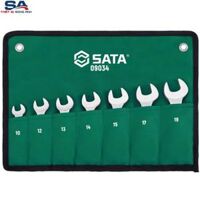 Bộ cờ lê vòng miệng tự động thân ngắn Sata 09034
