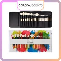 Bộ Cọ Makeup Chuyên Nghiệp Coastal Scents Elite Brush Set 24 Cây Cán Gỗ Tự Nhiên