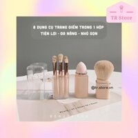 Bộ cọ mút mini trang điểm du lịch đa năng 8 chi tiết gọn nhẹ