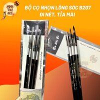 Bộ Cọ Nhọn Lông Sóc Sunway B207 ,đi nét ,tỉa vẽ mài nước , sơn dầu, acrylic, (Cọ lẻ)- Bộ 4 cọ