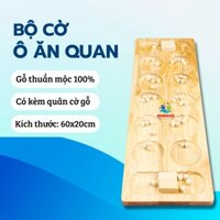 Bộ Cờ Ô Ăn Quan Kèm Quân Bằng Gỗ Thông Đồ Chơi Board Game Dân Gian Cho Bé Phát Triển Tư Duy