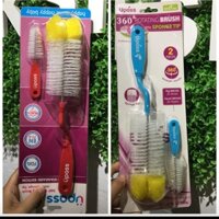 Bộ cọ rửa bình sữa quay 360 độ có đầu mút mềm