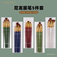 Bộ cọ tóc nylon gỗ, cọ lót, đồ dùng nghệ thuật cho sinh viên, cọ màu vẽ, cọ vẽ màu nước, cọ vẽ dầu bán buôn