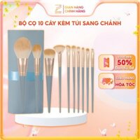Bộ cọ trang điểm 10 cây chuyên nghiệp KÈM TÚI ĐỰNG CAO CẤP bộ cọ sang chảnh cọ phấn phủ cọ môi cọ mắt Zentop