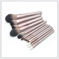 Bộ cọ trang điểm 12 cây thân bạc lông siêu mềm có bao đựng - CTDB12