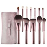 Bộ Cọ Trang Điểm 12 Cây ví xám hồng Mền Mượt Ăn Phấn Không Châm Chích Da Mặt
