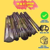 Bộ Cọ Trang Điểm 12 Cây Xanh Đỏ Lông Siêu Mềm Cán Gỗ Chắc Chắn, Dễ Dàng Sử Dụng, Makeup Cá Nhân Và Chuyên Nghiệp