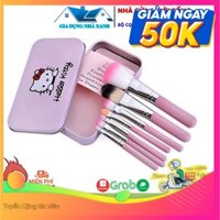 Bộ Cọ Trang Điểm 7 Món Hello Kitty Hàn Quốc, Hàng Loại 1 Hộp Thép