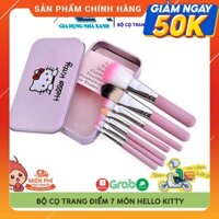 Bộ Cọ Trang Điểm 7 Món Hello Kitty Hàn Quốc, Hàng Loại 1 Hộp Thép