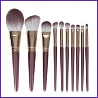 Bộ cọ trang điểm Bộ 10 cọ phấn mắt Bàn chải mỹ phẩm tóc động vật chuyên nghiệp có túi sắp xếp nuaedatvn