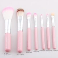 Bộ cọ trang điểm cá nhân mini Hello Kitty 7 cây hộp thiếc màu hồng chuyên nghiệp nội địa Trung LUHALI