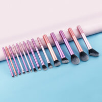 Bộ cọ trang điểm chuyên nghiệp Big Mac 15 món chất lượng cao bao gồm cọ phấn phủ, cọ má hồng, cọ tạo khối, cọ phấn mắt, cọ highlight, dụng cụ trang điểm cơ bản