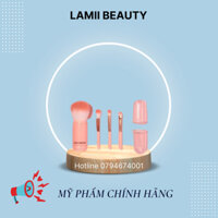 Bộ cọ trang điểm Coringco Mini Makeup Brushes Travel set 4in1 cotton candy ortable capsule