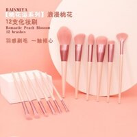 Bộ cọ trang điểm dành cho người mới bắt đầu Face Loose Powder Eyeshadow Brush Bàn chải trang điểm tóc mềm với túi cọ Bộ cọ trang điểm20250310