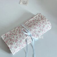 Bộ cọ trang điểm hoa phong cách Hàn Quốc Ins, túi cuộn di động đặc biệt, túi nhỏ đựng văn phòng phẩm chống bụi khi đi du lịch