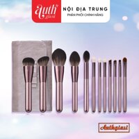 Bộ cọ trang điểm make up chuyên nghiệp 12 cây Xám Hồng