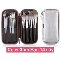 Bộ cọ trang điểm make up chuyên nghiệp 14 Cây VỎ XÁM BẠC