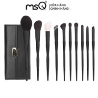 Bộ cọ trang điểm màu đen 10 cây MSQ Black Glaze Makeup Brush Set With Bag