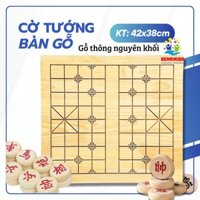 Bộ Cờ Tướng Bàn Gỗ Nguyên Khối Cao Cấp Quân Cờ To Đẹp - Kích Thước Tiêu Chuẩn