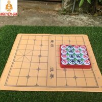 Bộ cờ tướng bàn vải đế cao su chống trượt quân cờ tướng nhựa melamine cao cấp siêu bền đẹp