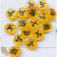 Bộ cờ tướng đẹp làm từ keo epoxy trong suốt kết hợp nhũ với xà cừ