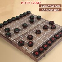 Bộ Cờ Tướng Gỗ Thông Tự Nhiên Bàn Cờ 43 x 39 Cm Gấp Gọn Sang Trọng Quân Cờ Dày Có Đệm Lót Bảo Vệ COTUONG-6