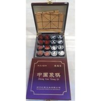 Bộ cờ tướng quân bằng nhựa đá Acrylic kèm hộp gỗ cao cấp