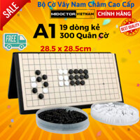 Bộ cờ vây nam châm A1 size 28,5cm kiêm cờ ca-rô caro 19 dòng kẻ 300 quân - chính hãng miDoctor