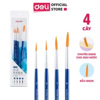 Bộ Cọ Vẽ Chuyên Nghiệp Deli - Dùng Cho Màu NướcBộtSơn Acrylic -Set 46 Cây- 738857386673867 - Bộ 4cọ MàuNước 73867