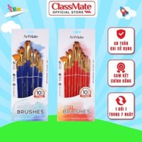 Bộ Cọ Vẽ Màu Nước Artmate Cọ Vẽ Gỗ 10 Món Đa Dạng Đầu Lông Tô Màu, Vẽ Trang, Tô Tượng Dùng Với Nhiều Loại Màu AM-PBS005