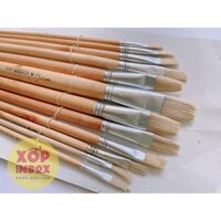 Bộ cọ vẽ tranh đầu dẹp lông heo KANGRUI 12pcs