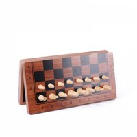 Bộ cờ vua gỗ bóng có nam châm cực mạnh, bàn gấp cao cấp, bên trong có khay xốp đựng quân