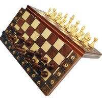 Bộ Cờ Vua gỗ Nam Châm 3 in 1 Bàn Cờ Gập ( Chess - Checkers - Backgammon)