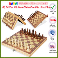 Bộ Cờ Vua Gỗ Nam Châm Cao Cấp - Bộ Cờ Vua Cao Cấp Bằng Gỗ Thông Tự Nhiên Có Gắn Nam Châm Size 29cm cho bé-