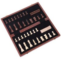 Bộ cờ vua gỗ nam châm cao cấp mới 2 trong 1 thiết kế đẹp mắt hộp giấy xịn xò quân cờ có lót nỉ bảo vệ tặng 02 hậu