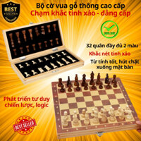 Bộ cờ vua gỗ nam châm cao cấp VIP chọn size 29x29cm - 34x34cm và 39x39cm - Gỗ thông tự nhiên cao cấp
