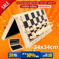 Bộ cờ vua gỗ nam châm cao cấp - chính hãng DoDoDios - Bộ cờ vua cao cấp - Gỗ  Nam Châm 34x34cm