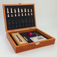 Bộ Cờ Vua Gỗ Tặng Kèm cờ Domino và Bài Tây có ngăn đựng bộ trò chơi cờ vua tổng hợp siêu hay CV002
