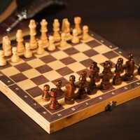 Bộ cờ vua Gỗ Tự Nhiên có Nam Châm (Natural Wooden Chess) và Bộ cờ vua gỗ tự nhiên không nam châm 3 in 1