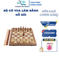 Bộ cờ vua làm bằng gỗ sồi bàn gấp có nam châm Bàn cờ 2in1 vừa là cờ vua vừa là cờ vây