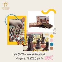 Bộ cờ vua nam châm giả gỗ nhỏ - size S
