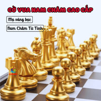 Bộ Cờ Vua Nam Châm Mạ Vàng Bạc Cao Cấp Chống Xước Bàn Cờ Với Vải Bọc Nam Châm bảo hành bởi KINHVANHOA