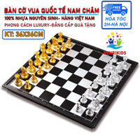 Bộ Cờ Vua Nam Châm Mạ Vàng Gấp Gọn Cao Cấp - Hàng Chính Hãng Việt Nam