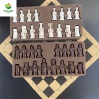 Bộ cờ vua nhân vật Trung Quốc cổ đại AEROT, Bộ cờ vua cổ bằng nhựa giả, Bảng cờ bằng da vui nhộn Câu đố giống như thật Thanh Bing Hình cờ vua Tập hợp gia đình