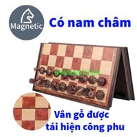 Bộ cờ vua nhựa vân giả gỗ có nam châm cực đẹp